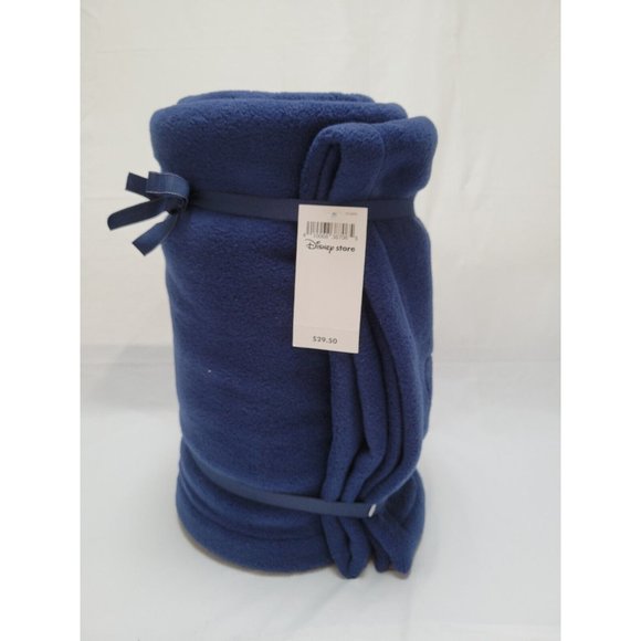 NWT VTG Mickey & Minnie Mouse Holding Hands - Disney Store Navy Throw Blanket - Picture 2 of 2